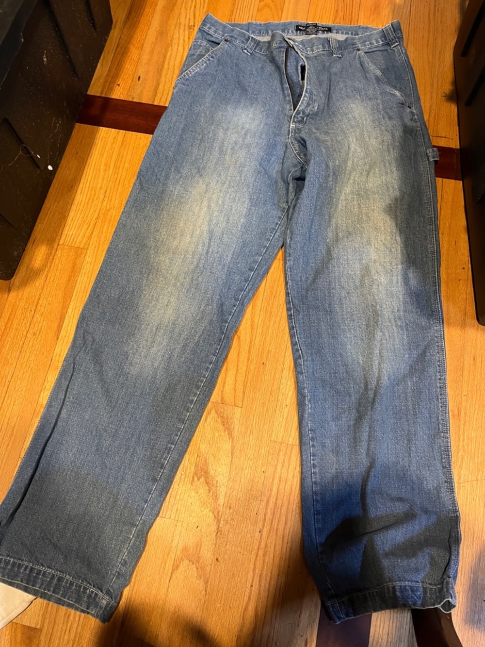 Relaxed Fit Men's Washed Blue Denim Jeans